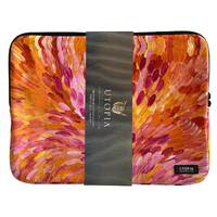 Utopia Aboriginal Art Neoprene 15 " Laptop Sleeve - Leaves (Pink)