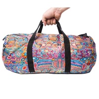 Warlukurlangu Aboriginal Art Fold Up Duffel Bag - Mina Mina Dreaming