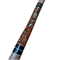 Eucalyptus (Woollybutt) Handpainted Didgeridoo [1.02m]-  Kangaroo (Red)