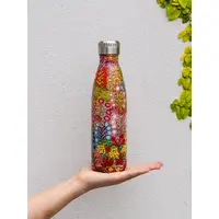 Koh Living Aboriginal Art Stainless Steel Water Bottle (500ml) - Wild Flowers