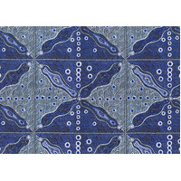 Bush Sweet Potato (Blue) - Aboriginal design Fabric