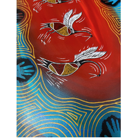 Original Aboriginal Art Stretched Canvas (1.20m x 0.6m) - Creation of Country and Brolga Dance