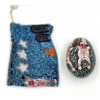 Better World Aboriginal Art Handmade Decorative Lacquered Egg & Stand + Giftbag - Milky Way Dreaming