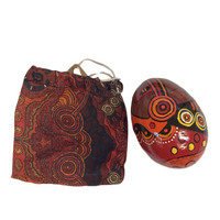 Better World Aboriginal Art Handmade Decorative Lacquered Egg & Stand + Giftbag - Hailstorm Dreaming