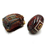 Better World Aboriginal Art Handmade Decorative Lacquered Egg & Stand + Giftbag - Mina Mina Jukurrpa