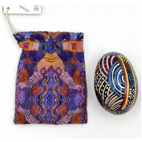 Better World Aboriginal Art Handmade Decorative Lacquered Egg & Stand + Giftbag - Mulga Country