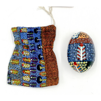 Better World Aboriginal Art Handmade Decorative Lacquered Egg & Stand + Giftbag - Bush Medicine Plants