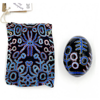 Better World Aboriginal Art Handmade Decorative Lacquered Egg & Stand + Giftbag - Pikilyi