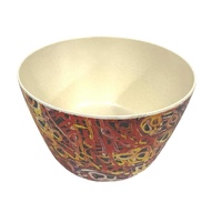 Utopia Aboriginal Art Bamboo Small Bowl - Awelye 2 (Women's Ceremony)