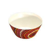 Utopia Aboriginal Art Bamboo Small Bowl - Sunrise of my Mothers Country 