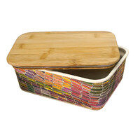 Utopia Aboriginal Art Bamboo Lunch Box - Anaty (Desert Yam)