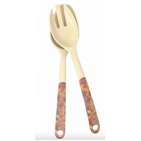 Utopia Aboriginal Art Bamboo Salad Servers - Spinifex