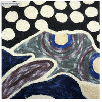 Aboriginal Art Handmade (6'x 4') Wool Rug (Chainstitched) (183cm x 122cm) - Land Meets the Sea