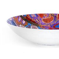 Better World Aboriginal Art - Stainless Steel Large Salad Bowl - Seven Sisters