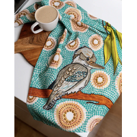 Koh Living Aboriginal Art 100% Cotton Teatowel - Kookaburra Dreaming