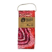 Better World Aboriginal Art Digital Print Cotton Teatowel - Seven Sisters (Red)