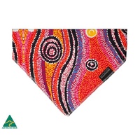 Warlukurlangu Aboriginal Art Cotton Pet Bandana - Fire Dreaming