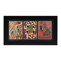 Murra Wolka Aboriginal Art Triple Framed Print (40cm x 20cm)