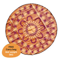 Aboriginal Recycled Mat - 3.6m Round - Celebration (Tan)