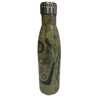 David Hudson Aboriginal Art Stainless Steel Bottle - 500ml - Ganyal-Yabani (Goanna Hunt)