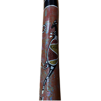 Eucalyptus (Ironbark) Handpainted Didgeridoo (1.52m) - Bell with Kangaroo (Red/Orange)