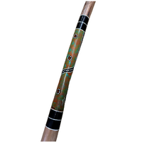 Eucalyptus (Boxwood)  handpainted Didgeridoo (1.1M) Kangaroo (Orange/Green)