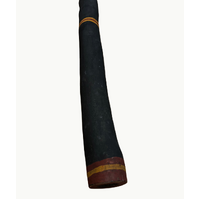 Traditional Eucalyptus Raw Didgeridoo (1.35m) - Charcoal with Red/Yellow Ochre