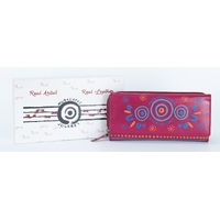 Muralappi Journey Genuine Maroon Leather Ladies Tri-Fold Wallet (11cm x 21cm) - FAMILY TIES