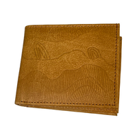 Better World Aboriginal Art Men's Leather Wallet - Sandhills (TAN)