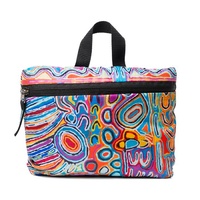 Warlukurlangu Aboriginal Art Fold Up Duffel Bag - Mina Mina Dreaming