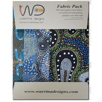 Fabric 4pce Quarter Pack [Blue] - Aboriginal Design Fabric 