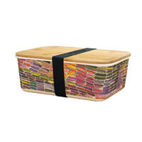 Utopia Aboriginal Art Bamboo Lunch Box - Anaty (Desert Yam)