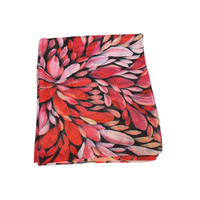 Aboriginal Art Giftboxed 100% Silk Scarf - Bush Leaves (Pink)