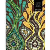 Aboriginal Art (Soft Cover) 18 Month Weekly Diary (2024-2025) - Bush Plum