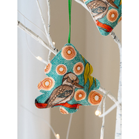 KOH Living Aboriginal Art 3 Pack 9cm Fabric Christmas Ornaments - Kookaburra Dreaming