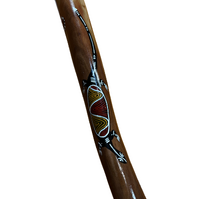 Eucalyptus (Ironbark) handpainted Didgeridoo (1.16m) - Flared End with Lizard