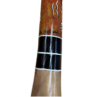 Eucalyptus (Ironbark) Handpainted Didgeridoo (1.30m) - Flared End with Kangaroo (Red)