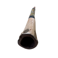 Eucalyptus (Boxwood)  handpainted Didgeridoo (1.1M) Kangaroo (Orange/Green)