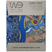 Fabric 4pce Quarter Pack [Blue] - Aboriginal Design Fabric 