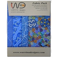 Fabric 4pce Quarter Pack [Blue] - Aboriginal Design Fabric 