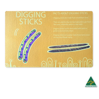 Aboriginal Design Educational Dreamtime Mats 0.45m X 0.7m (Set 5) - Yellow