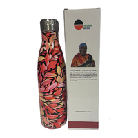 Louise Numina Aboriginal Art Stainless Steel Bottle - 500ml - Bush Medicine Leaves