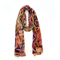 Better World Aboriginal Art Organic Cotton Summer Scarf (200cm x 70cm) - Muthabaringga Dreaming