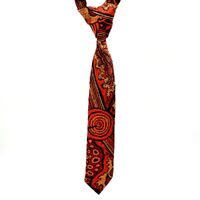 Better World Aboriginal Art Digital Print Boxed Polyester Tie - Hailstorm