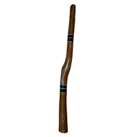 Eucalyptus handpainted Ironbark Didgeridoo [1.3m] - Kangaroo and Warrior (Orange/Red)