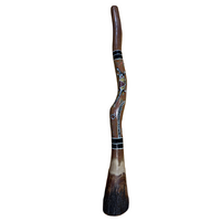 Eucalyptus (Ironbark) Handpainted Didgeridoo (1.15m) - Flared End with Lizard (Orange)