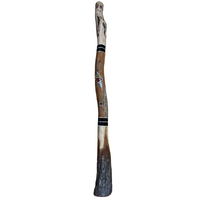 Eucalyptus (Ironbark) Handpainted Didgeridoo (1.37m) - Flared End with Emu (Orange)