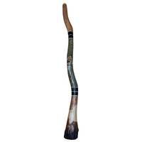 Eucalyptus (Ironbark) Handpainted Didgeridoo (1.3m) - Flared End with Brolga (Green)