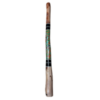 Eucalyptus (Boxwood) handpainted Didgeridoo (1.1M) Brolga (Orange/Green)