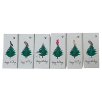 Native Seed Box Plantable Greeting Card - Christmas Tree Native Bird Gift Tags (Set 6)